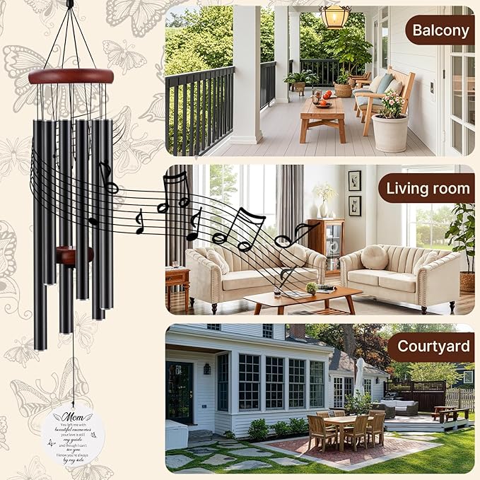 BeauGift Memorial Gifts for Loss of Mom, Wind Chimes for Loss of Mother, Sympathy Bereavement Remembrance Gift for Loss of Mother, in Memory of Mom Gifts