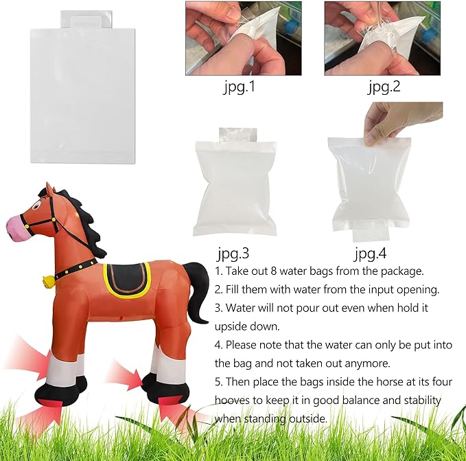 Lulu Home 6.2FT Giant Christmas Inflatable Horse, Blow Up Horse with Built-in LED Lights, Air-Blown Animal Holiday Display for Indoor Outdoor Yard Lawn Farm Ranch Animal Themed Party Decoration