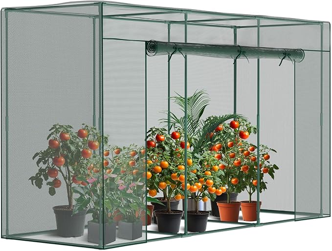 Crop Cages for Garden Plant, 9.8x3.3x6 Ft Plant Protection Tent with Zippered Door, Raised Bed Cover, Garden Bed Cover with Frame, Wind-Resistant Plant Cages for Outdoor Plants Vegetable Flower