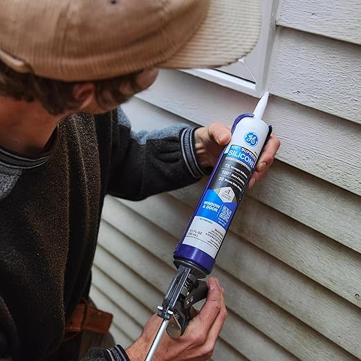 GE All Purpose Silicone Caulk, Clear, 10 fl oz Cartridge, 12 Pack - 100% Waterproof Silicone Sealant, Stronger Adhesion, Freeze & Sun Proof