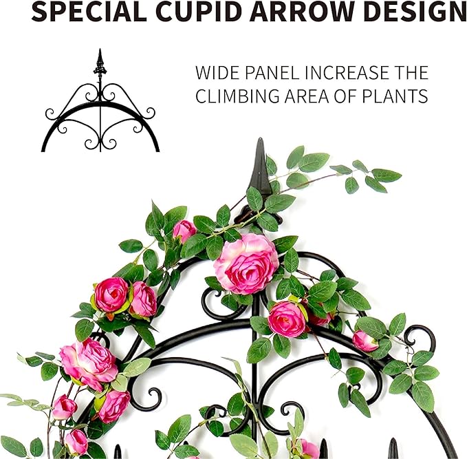 Trellis 60” x 21.7” for Climbing Plants 5FT Metal Iron Wire Vine Flower Trellises for Outdoor Climbing Plants Support