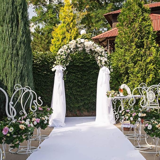 Metal Garden Arch Arbor Trellis – Heavy Duty Steel Garden Arbor for Climbing Plants, Wedding Ceremony, Party & Outdoor Decoration – Weather-Resistant Black Garden Archway for Lawn, Patio, and Pathway