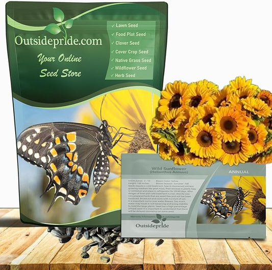 Outsidepride Wild Sunflower Seeds for Planting - 1 lb. Annual, Easy to Grow Flower Seeds w/Vibrant, Abundant Blooms for Cut Flower Arrangements & Pollinator & Vegetable Gardens
