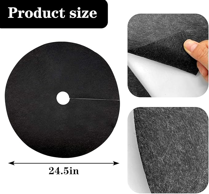 EBaokuup 8 Pack 24.5 Inch Non-Woven Tree Mulch Ring - Degradable Tree Protector Mat, Reusable Tree Weed Barrier Mat for Weed Control Root Protection