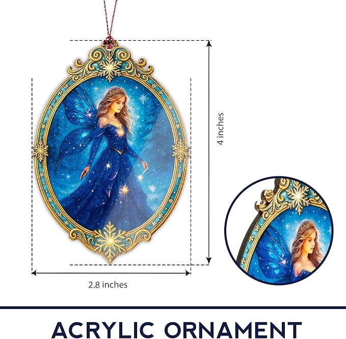 Fairy Ornament – Fantasy Gifts | Fairy Gifts for Women + Magical Fairy Decor – Christmas Fairy Ornament 2025 – Suncatcher Effect Window Hanging – Car Hanging Decoration