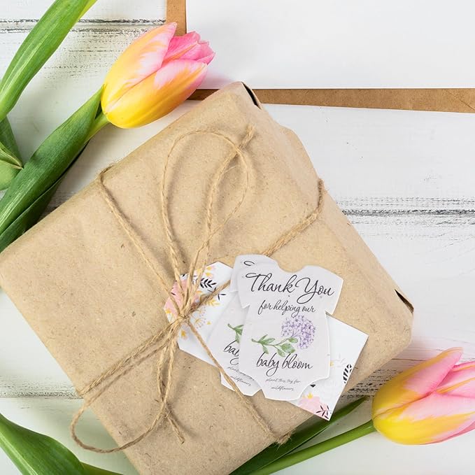 Onesie Seed Paper – 5Pcs Hydrangea Baby Shower Favors for Guests with Wildflower Seeds, Writable & Plantable, Baby Shower Gifts for Guest