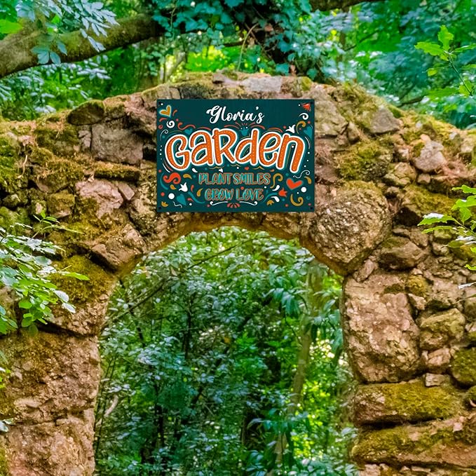 Custom Garden Signs, Personalized Sign For Garden, For Christmas, Mom, Her Or Girlfriend Sign, 10x14 Inches, Rust Free .040 Aluminum, Fade Resistant, Made in USA by Sigo Signs
