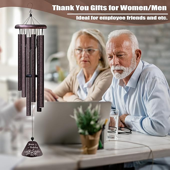 Thank You Gifts for Women/Coworkers/Men 32” Wind Chimes, Employee Teacher Staff Housekeeping Volunteer Appreciation Gifts, Appreciation Farewell Retirement Chaos Coordinator Gift for Coworkers