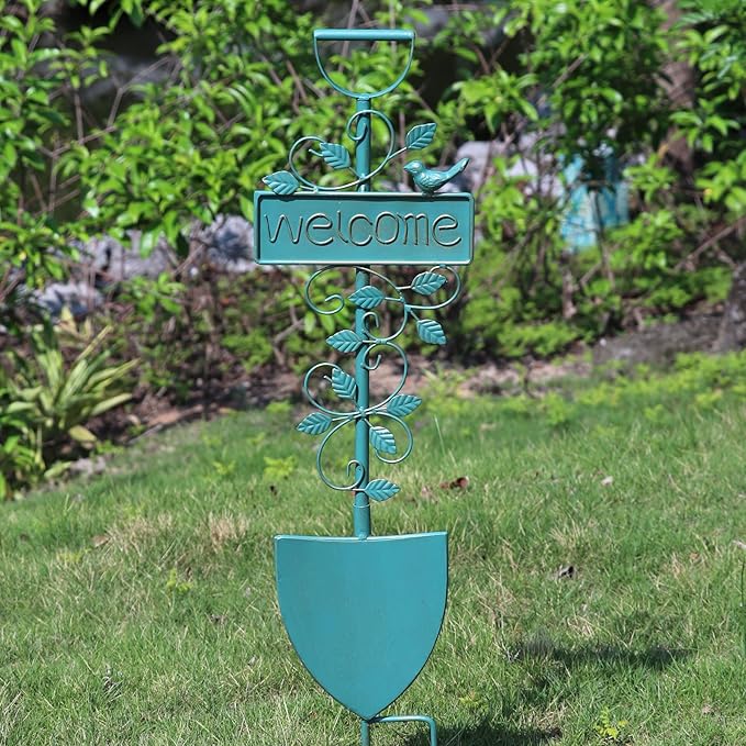 Metal Garden Stakes, Garden Stakes Decorative,Outdoor Welcome Sign for Patio Garden Decor.