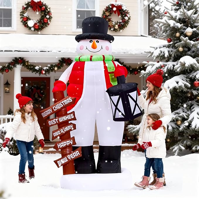 8ft Christmas Inflatable Snowman Built-in Colorful LED Lights,Inflatable Outdoor Holiday Yard Decorations,IP44 Weatherproof,Xmas Blow Up Decorations for Garden Lawn Indoor Holiday Party Decor