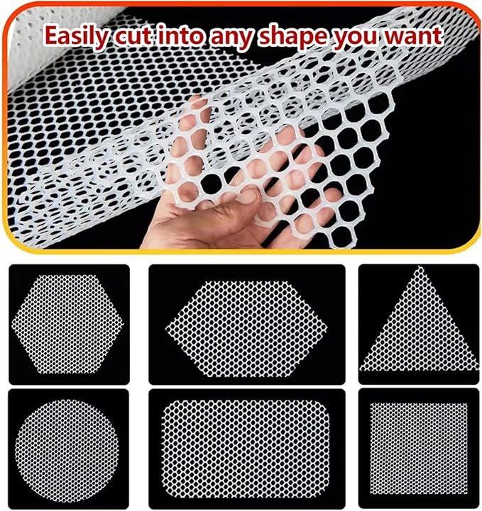 Plastic Chicken Wire Mesh Fencing 39.3″ x 32.8′ Roll Pet Garden Safety Fencing Netting Durable Heavy Duty Snow Fence for Poultry Floral Bird Patio Barrier, Easy to(Size:1x10M - Mesh 1.2cm,Color:White)
