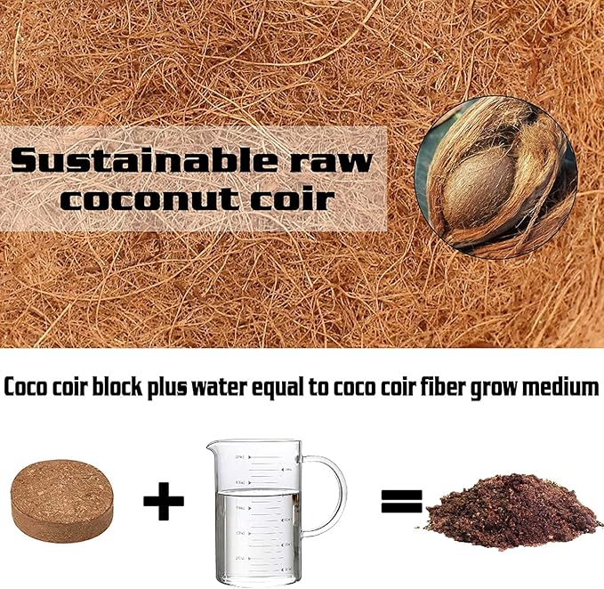 ZeeDix Coco Coir Potting Soil, 50pcs 30mm Compressed Coconut Fiber Seed Starter Soil Pellets, Coco Peat Soil Discs for Indoor Outdoor Plants, Herbs, Houseplants, Flowers, Succulents, Vegetables