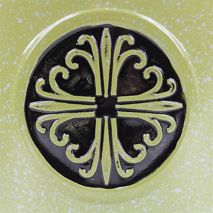 Garden Elements Round Plastic Logo Modern Planter, Lime Green, Large 14.75"