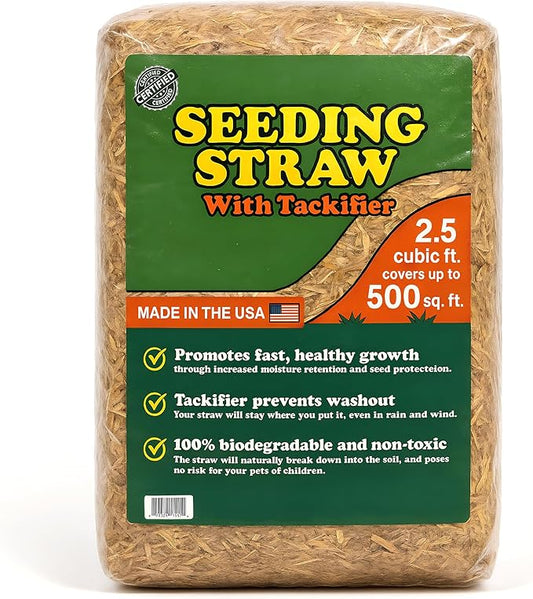 Seeding Straw with Tackifier, 2.5 cu ft (Covers up to 500 Square Feet)