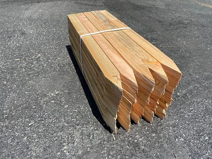 Sandbaggy 24" Wooden Grading Stakes - Heavy Duty for Construction, Gardening, Surveying, Concrete Forms - Chisel Point, Douglas Fir Wood - Made in The USA (50 Stakes)