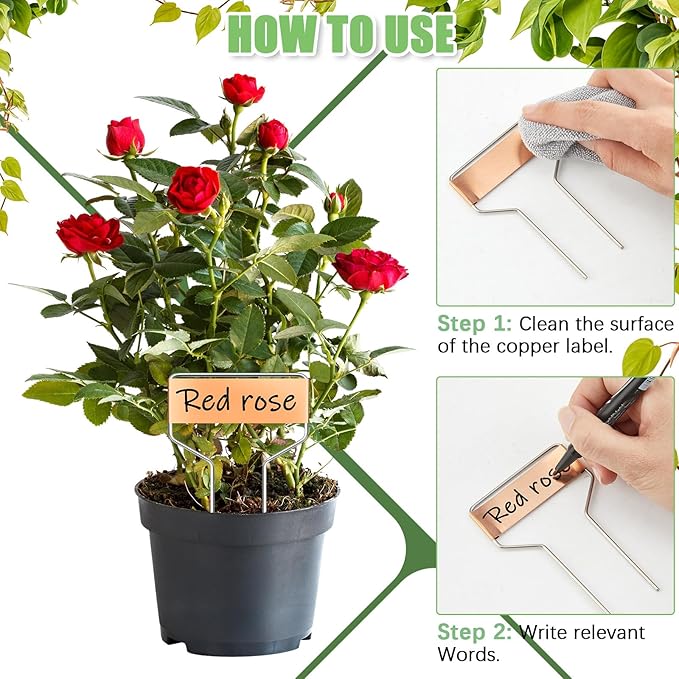 Moxweyeni 60 Pcs Metal Garden Tags Plant Labels for Garden Waterproof Plant Markers with 2 Permanent Pen Planting Nursery Tags Reusable Labels Stake for Plants(6 Inch)
