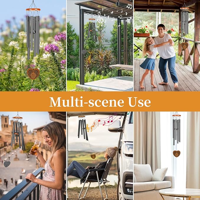 Wind Chimes Outdoor Outside,35" Memorial Wind Chimes,Bereavement Funeral Sympathy Gifts for Loss of Loved One, Mother,Father