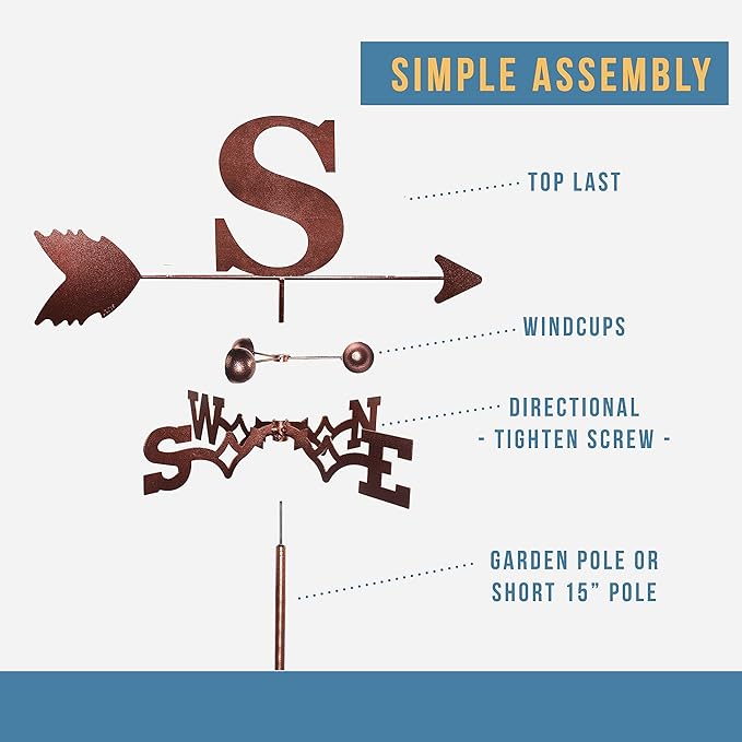 SWEN Products Monogram Letter Weathervane (Garden Stake Included)