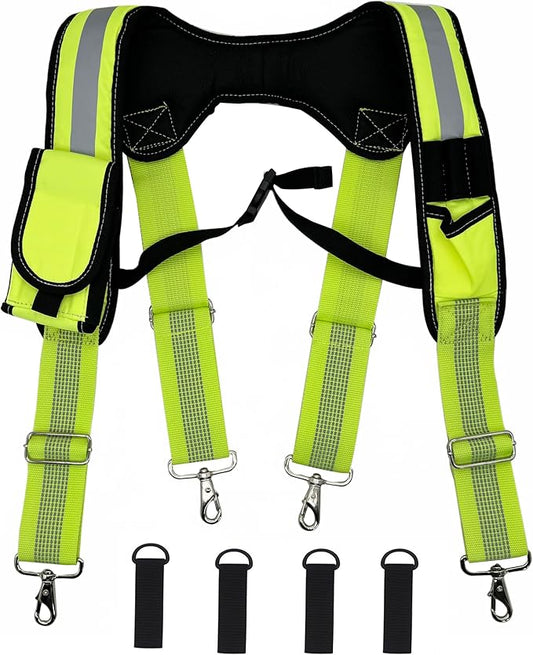 Cedriany Tool Belt Suspenders for Work Belt Suspenders Heavy Duty Padded with Attachment Loops for Men