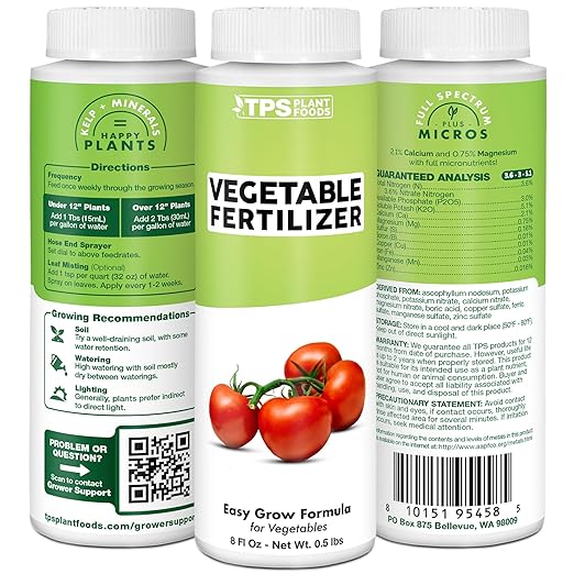 Vegetable Fertilizer, Complete Liquid Vegetable Plant Food, 32 oz (1 Quart)