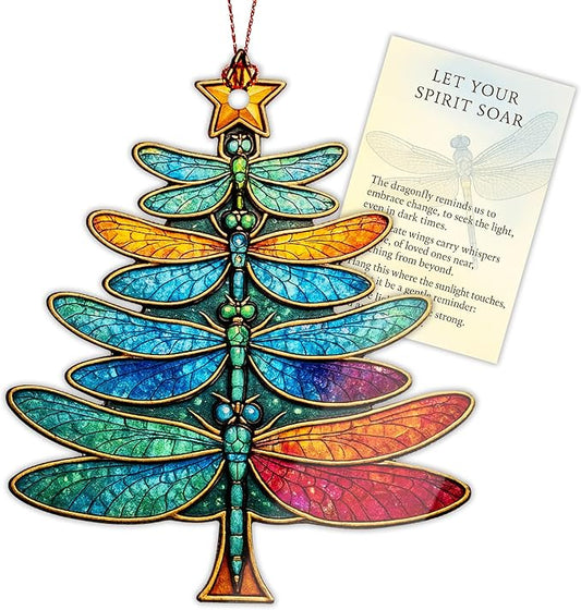 Women 2025 - Christmas Ornaments - Dagonfly Ornament - Dragon Fly Gift for Women - Dragonfly Gifts - Dragonfly Ornaments - Christmas Ornament 2025 - RUSATEN ONM-540-RST-CRMfly