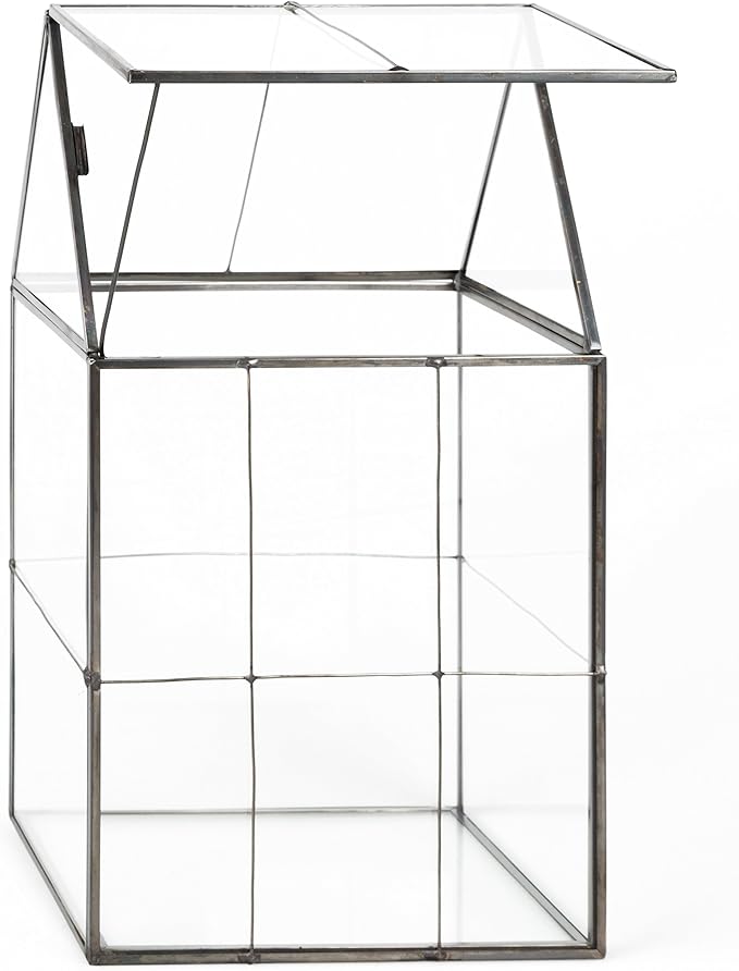 D'Eco Glass Geometric Centerpiece (6x5x11)- Tabletop Planter Terrarium for Home Decor & Wedding Letterbox- Fill w/Succulents, Holiday Decorations, Mini Trees & Ornaments- Xmas Gift for Plant Lovers