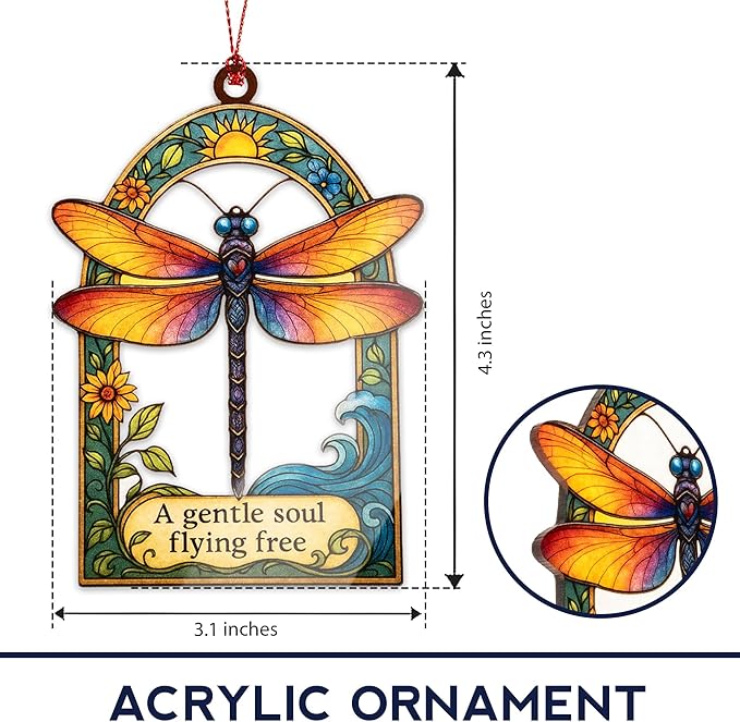Christmas Ornaments - Dagonfly Ornament - Dragon Fly Gift for Women - Dragonfly Gifts - Dragonfly Ornaments - Christmas Ornament 2025 - White Elephant Gifts - Xmas Tree Hanging
