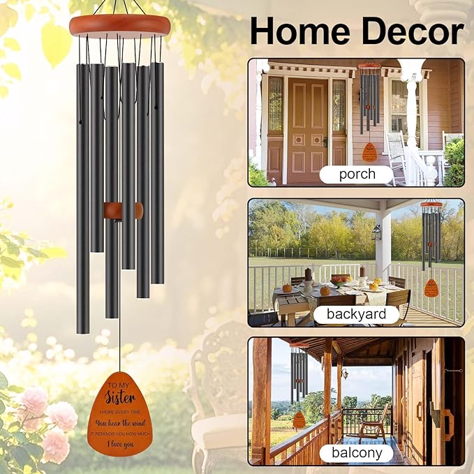 Sister Birthday Gifts, Sister Gifts for Birthday, Mothers Day, Thanksgiving, Christmas, 32 Inch Wind Chimes Gift for Home Decor