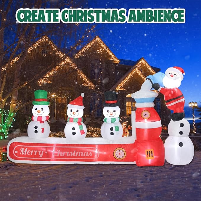 Vipush 6.9 FT Christmas Inflatable Decorations Snowman Maker Christmas Decorations Outdoor Inflatable with LED Light, Outdoor Holiday Decor Blow Up Yard Decor