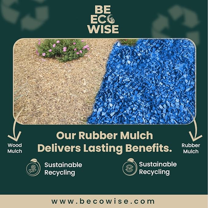 – 100% Wire-Free Premium Grade Nugget Rubber Mulch for Playgrounds & Landscaping | Safe for Kids & Pets, No Replacement Needed, Ultra Durable | Blue, 20 lb (0.8 cu ft)