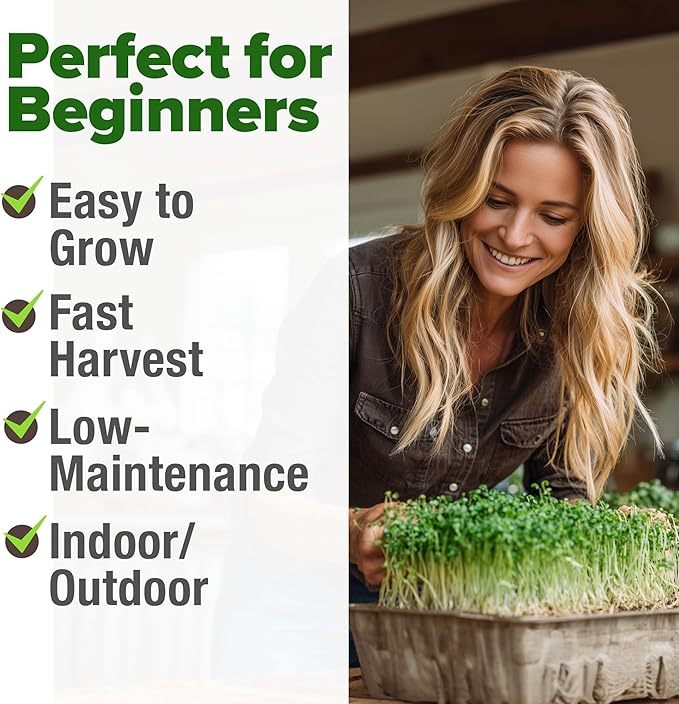 HOME GROWN 16oz Premium Sprouting Seeds Mix 118,200+ Microgreens Seeds for Indoor Growing - Non-GMO Broccoli, Alfalfa, Radish, Clover Sprouts Seed - Resealable Pack for Healthy Salad & Juicing