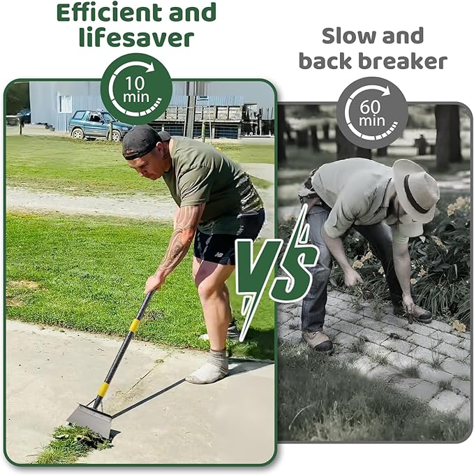 Garden Flat Shovel, 74 inch Floor Scraper Weeding Tool for Sidewalks, Ice Removal Tool for Outdoor Garden Cleaning,Scarping Tool for Lawn Edging Weeding,Snow Ice Shovel Chopper Scraper