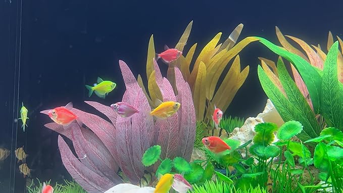 BEGONDIS 2Pcs Artificial Aquatic Plants Set - Lifelike Silk Fabric Leaves for Aquarium Decoration, Easy to Maintain, Vibrant Underwater Garden (Red)