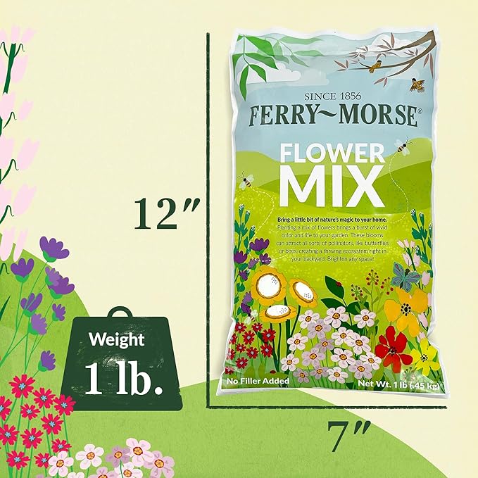 Ferry-Morse Dwarf Rainbow Colors Mix Bulk Wildflower Seeds, 1lb
