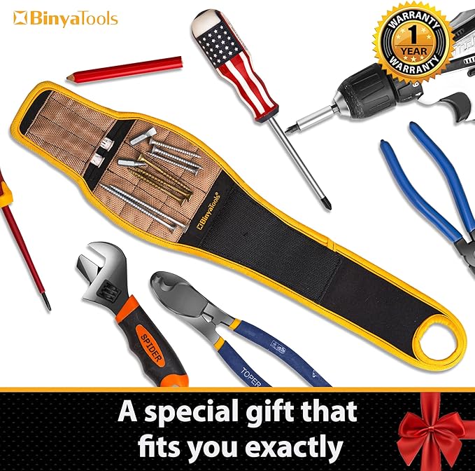 Magnetic Wristband for Tools Magnet Screw Holder Wrist Support Keeps Screws Nails Drill Bits Handy Unique Tool Gadgets for Men's & Dad Perfect Christmas Gifts Stocking Stuffers (Coyote Brown)