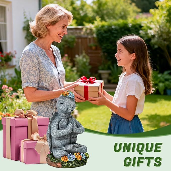 Solar Turtle Decor Garden Turtle Figurines with LED Light Birthday Gifts for Women Turtle Outdoor Decor for Patio Yard Garden Home Decor