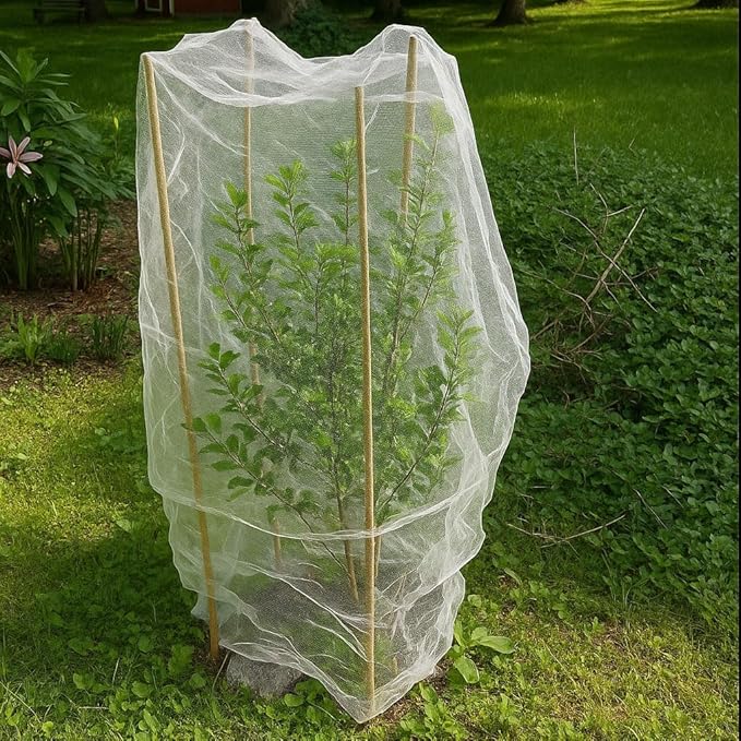 Fruit Tree Protection Bags 4x4.5 FT in 4 Pack | Multiple Size Garden Netting for Fruit & Vegetable Protection | White Plant Net Cover for Blueberry & Tomato | Bird & Insect Mesh Fabric Protector