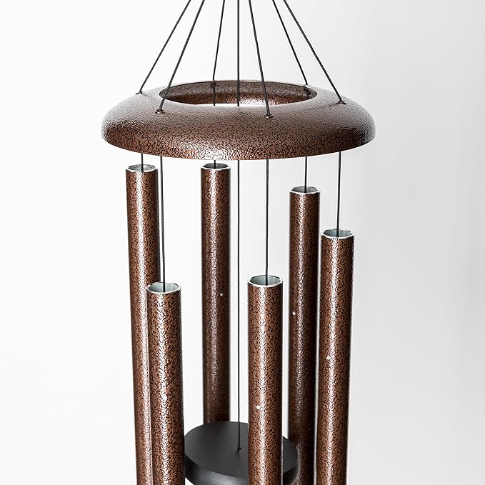 Corinthian Bells 36" Pet Memorial Wind Chime – Copper Vein – Engraved “Forever in My Heart” Pawprint – Soothing Outdoor Chime for Dog or Cat Loss, Sympathy & Remembrance Gift