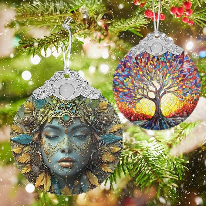 Christmas Ornaments - Stained Glass Hanging Decor - Christmas Tree Ornaments - Christmas Decoration - Gifts for Friends - Gift Ornament - Gift Idea