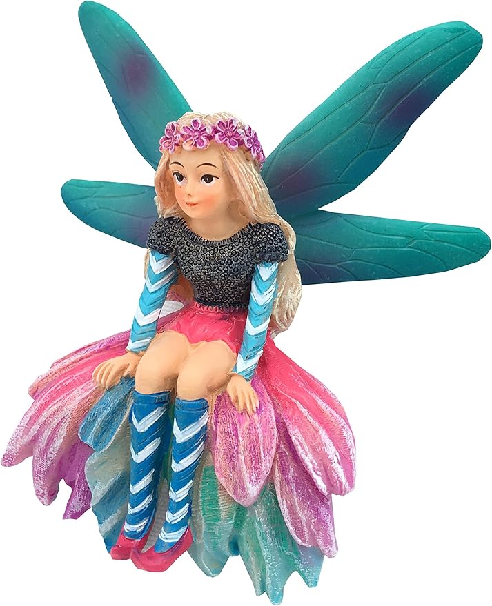 GlitZGlam Katrina The Garden Fairy - a Miniature Fairy Statue for Your Fairy Garden and Miniature Figurines