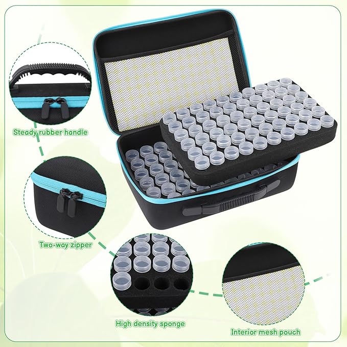 XLSXEXCL120 Slots Seed Storage Organizer Sturdy Seed Organizer Storage Box Plastic Storage Containers, Label Stickers, Funnel, Straight and Curved Tip Tweezers for Flower Vegetable Plants Garden