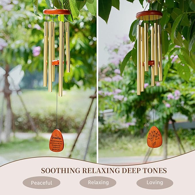 Grandma Gifts, 32" Wind Chimes Gifts for Grandma Nana from Grandkids, Grandma Birthday Gift, Meaningful Gift for Mothers Day Birthday Thanksgiving Christmas