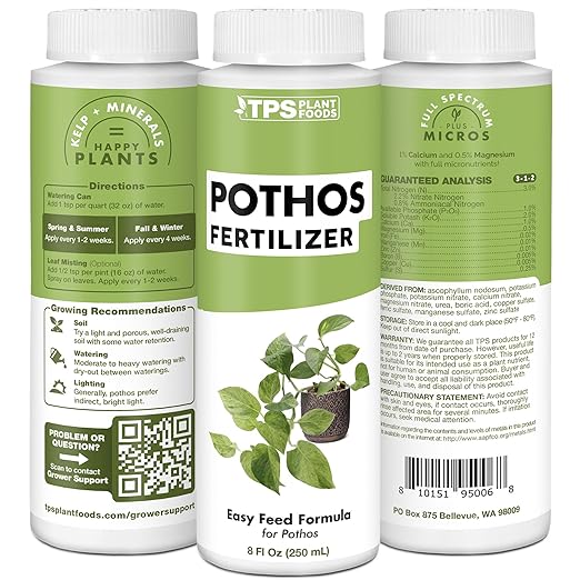 TPS NUTRIENTS Pothos Fertilizer for All Pothos Plants and Vines, Liquid Plant Food 8 oz (250mL)