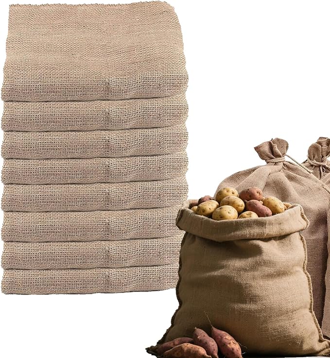 ZOENHOU 8 Packs 40 x 24 Inch Large Burlap Bags, Potato Sack Burlap Sacks for Gardening, Potato Sack Race Bags