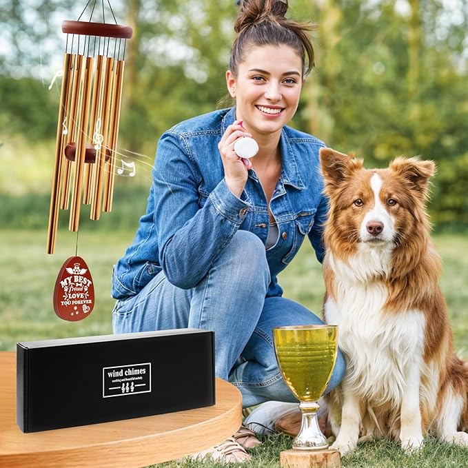 Dog Memorial Gifts for Loss of Dog, 25" Pet Memorial Gifts for Loss of Dogs Wind Chimes, Bereavement Gift for Cherished, Pet Remembrance Gift in Memory of Dogs