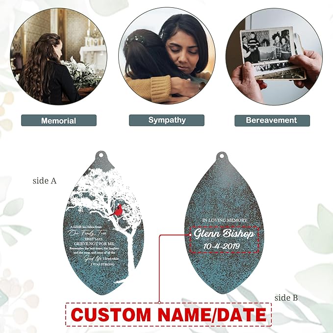 ASTARIN Custom Cardinal Memorial Wind Chimes, 35" Sympathy Gifts Wind Chime for Loss of Mom Dad Sister Son, Personalized Name Date Bereavement Condolence Gift for Outside Outdoor