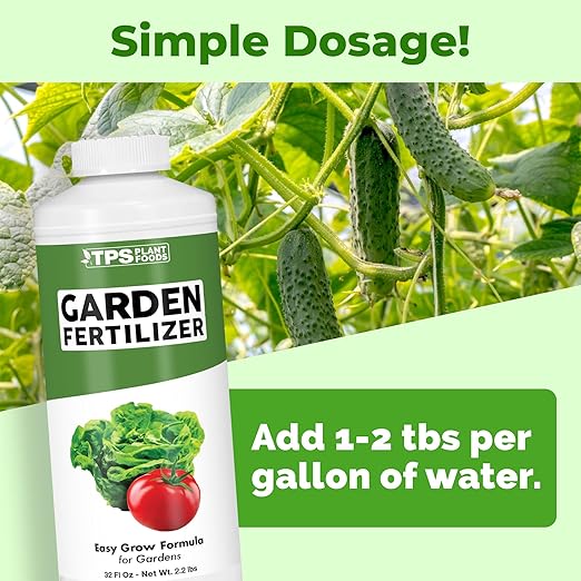 Garden Fertilizer, Complete Liquid Garden Plant Food for Edible Plants, 32 oz (1 Quart)