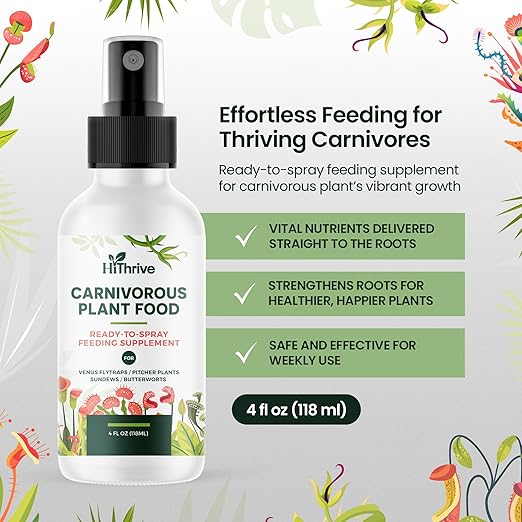 4oz Carnivorous Plant Food Spray & Venus Fly Trap Food - Up to 600 Sprays, Tropical Plant Fertilizer for Carnivorous Plants, Premium Liquid Fertilizer & Feeding Supplement for Consistent Growth