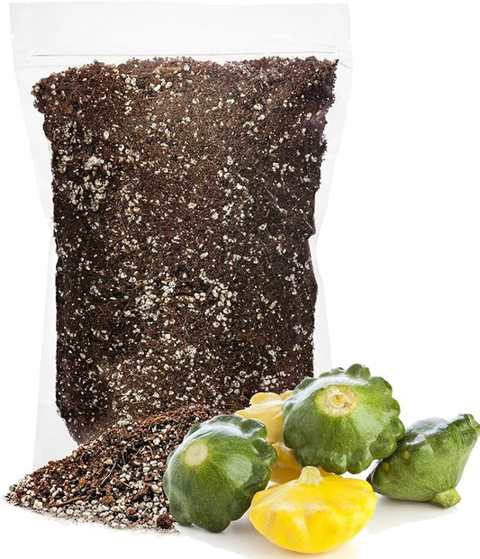 GARDENERA Premium Organic Potting Soil for Pattypans - (4 Quart Bag)