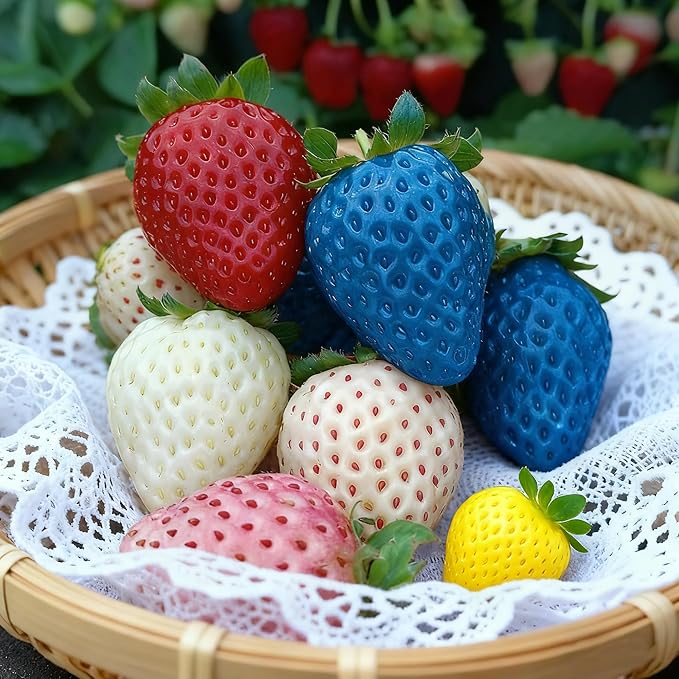 499pcs Mixed Strawberry Cranberry Seeds Kit for Planting (Four Varieties of Strawberries, A Type of Red Berry Seeds), Non-GMO Hardy Plants Fruits Seeds, Home Garden Plants for Outdoors